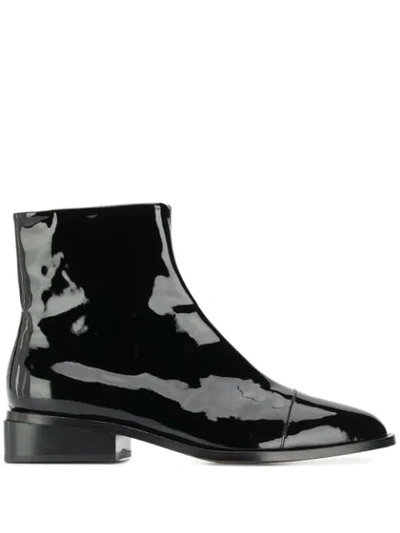 Clergerie Xaviere Patent Leather Ankle Boots In Black