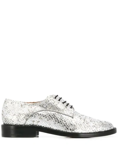 Clergerie Snakeskin Print Shoes In Silver