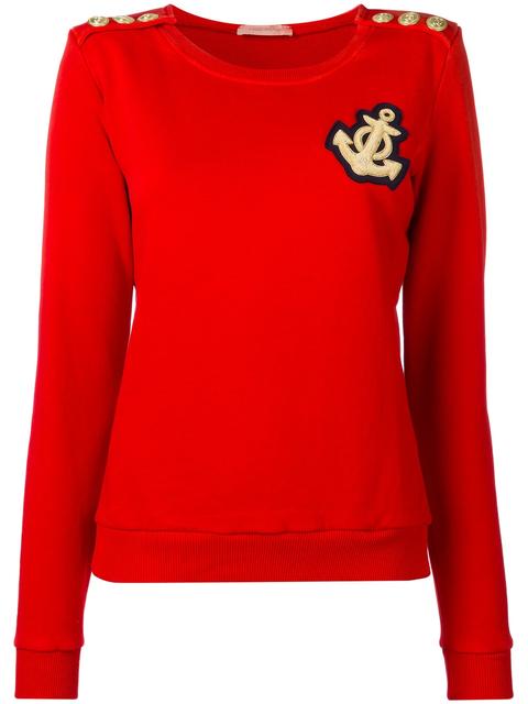 Pierre Balmain Appliquéd Cotton-jersey Sweatshirt | ModeSens