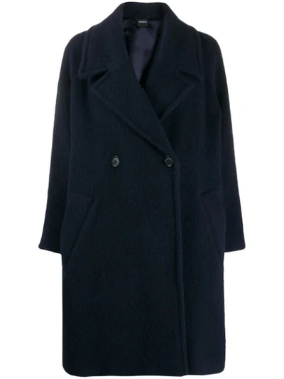 Aspesi Double Breasted Wool Coat In Blue