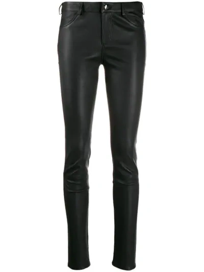 Arma Leather Skinny Trousers In Black