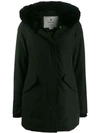 Woolrich Padded Parka Coat In Black