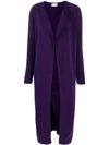 Allude Open Front Cardi-coat In Purple