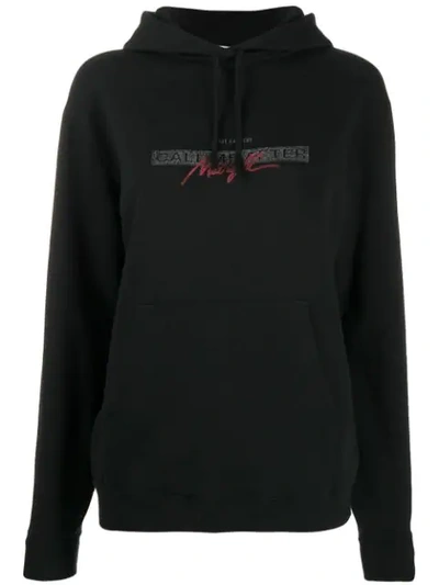 Saint Laurent Call Me After Midnight Hoodie In Black