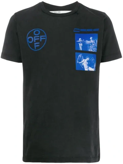 Off-white Hardcore Caravaggio Short-sleeved T-shirt In Black,blue