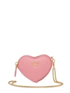 Prada Heart Shaped Wallet On Chain In Pink