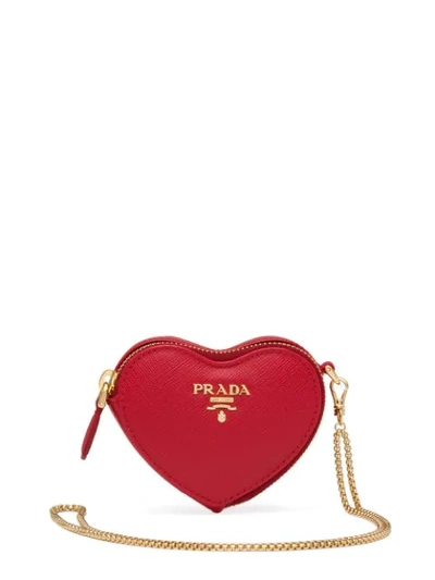 Prada Heart Mini Bag In Red