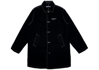 Pre-owned Supreme  Washed Work Trench Coat Black
