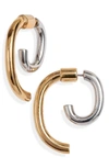 Demarson Luna Convertible Two-tone Earrings In 12k Gold/silver Plated Metal