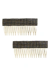 Ettika 2-pack Large Crystal Hair Comb In Black