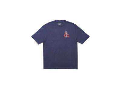 Pre-owned Palace  Rolls P3 T-shirt Navy