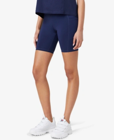 Fila Women's Beatriz Logo Stretch Shorts In Blue