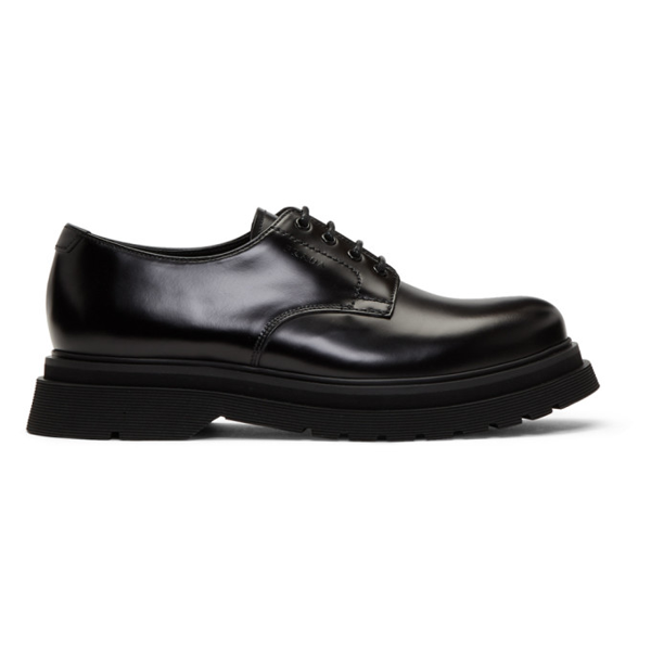 Prada Chunky Sole Detailed Leather Derby Shoes In Black | ModeSens
