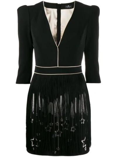 Elisabetta Franchi Star Detail Mini Dress In Black