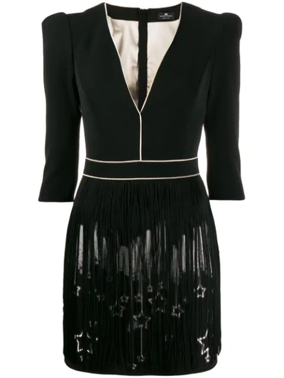 Elisabetta Franchi Star Detail Mini Dress In Black | ModeSens