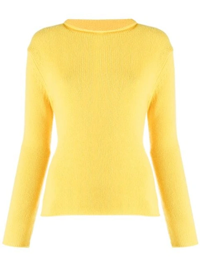 Ermanno Scervino Fine Knit Sweater In Yellow