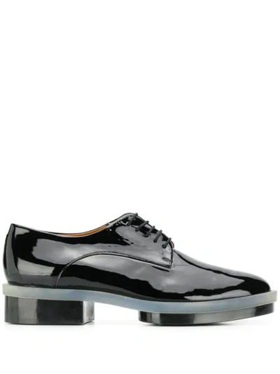 Clergerie Varnished Lace-up Shoes In Black