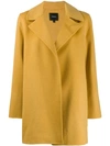 Theory Single Breasted Short Coat In Yellow