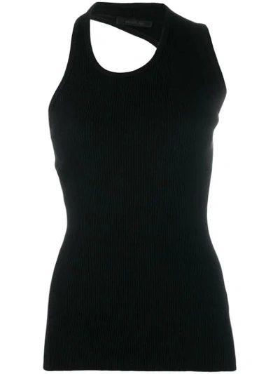 Helmut Lang Ribbed Design Waistcoat In Black