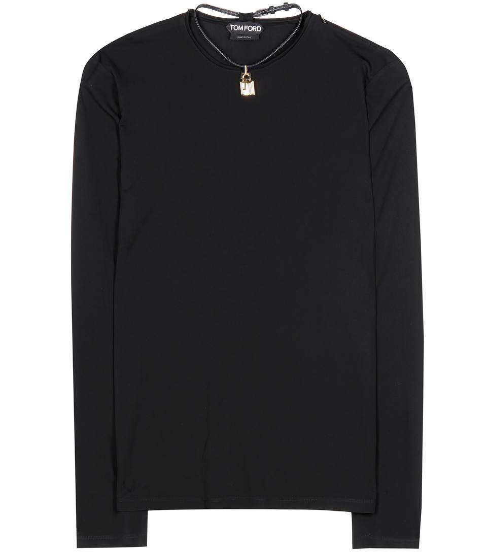 Tom Ford Jersey Top With Removable Lock Chocker In Llack | ModeSens