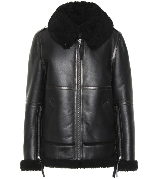 Acne Studios Shearling And Leather Jacket In Black | ModeSens