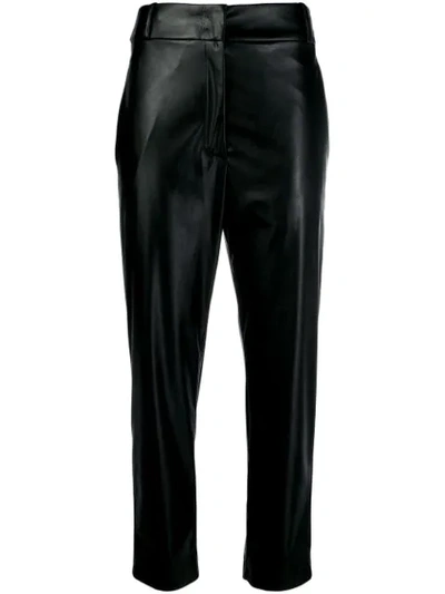 Pinko Tapered Leg Cropped Trousers In Black
