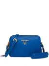 Prada Logo Shoulder Bag In Blue