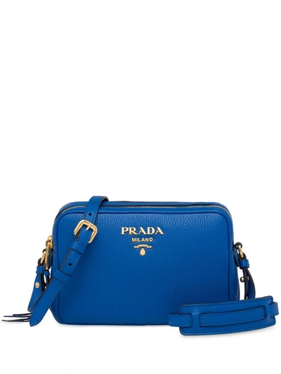 Prada Logo Shoulder Bag In Blue