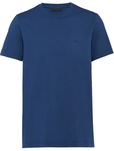 Prada Chest Logo T-shirt In Blue