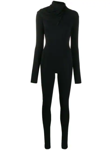 Mm6 Maison Margiela Turtleneck Jumpsuit In 900 Black | ModeSens