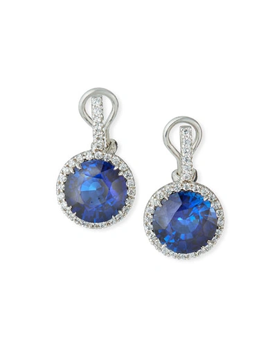 Fantasia By Deserio Pave-set Synthetic Sapphire Drop Earrings In Blue