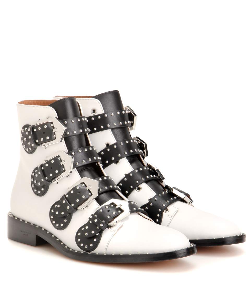 Givenchy 20mm Prue Studded Leather Boots, White/black | ModeSens