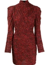 Isabel Marant Ruched Printed Dress In Red