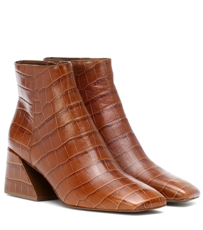 Mercedes Castillo Jimmy 60 Brown Leather Ankle Boots In Tan