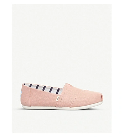 Toms Alpargata Canvas Espadrilles Shoes In Coral Pink Heritage