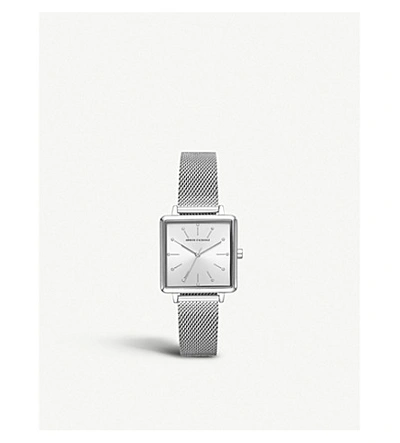Armani Exchange Ax5800 Lola Square Stainless Steel Watch In Silver