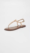 Sam Edelman Gigi Patent Leather Flat Thong Sandal In Almond