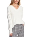 Vince Camuto Ribbed-knit V-neck Sweater In Antique White