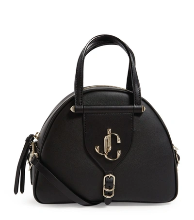 Jimmy Choo Varenne Branded Leather Shoulder Bag In Black/black