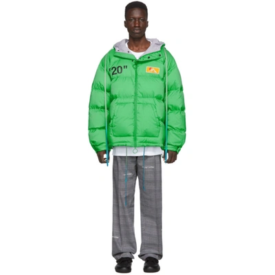 Off-white Green Down Zipped Puffer Jacket