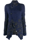Y's Off-centre Button Cardigan In 2 Navy