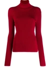 Helmut Lang Women's Rib-knit Turtleneck Sweater In Red