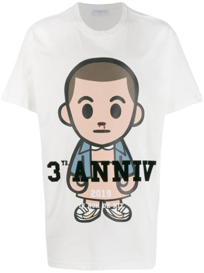 Ih Nom Uh Nit Big 3-eleven Print Cotton Jersey T-shirt In White