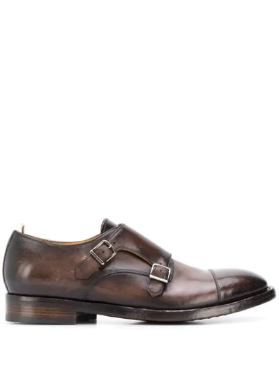 Officine Creative Emory Monk Strap Shoes In Brown