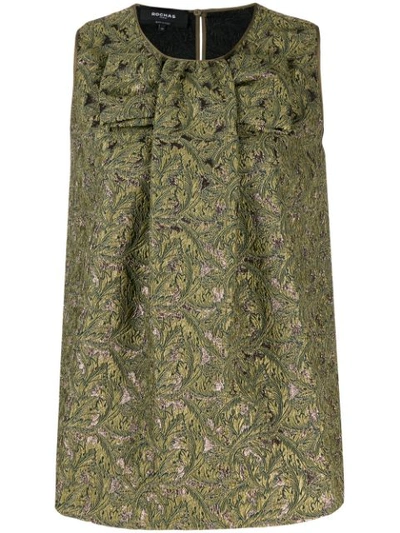 Rochas Jacquard Print Top In Green