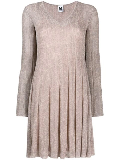 M Missoni Ribbed Knit Dress In Pink