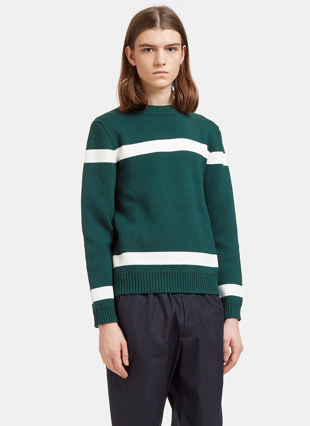 Marni Men's Striped Knit Sweater In Green ModeSens