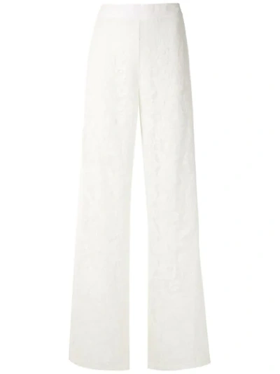 Martha Medeiros Patricia Lace Wide Leg Trousers In White
