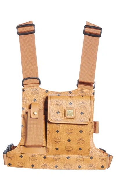 Pre-owned Mcm  Chest Pack Visetos Nordstrom Exclusive Cognac