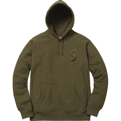 Pre-owned Supreme  Tonal S Logo Hoodie Dark Olive